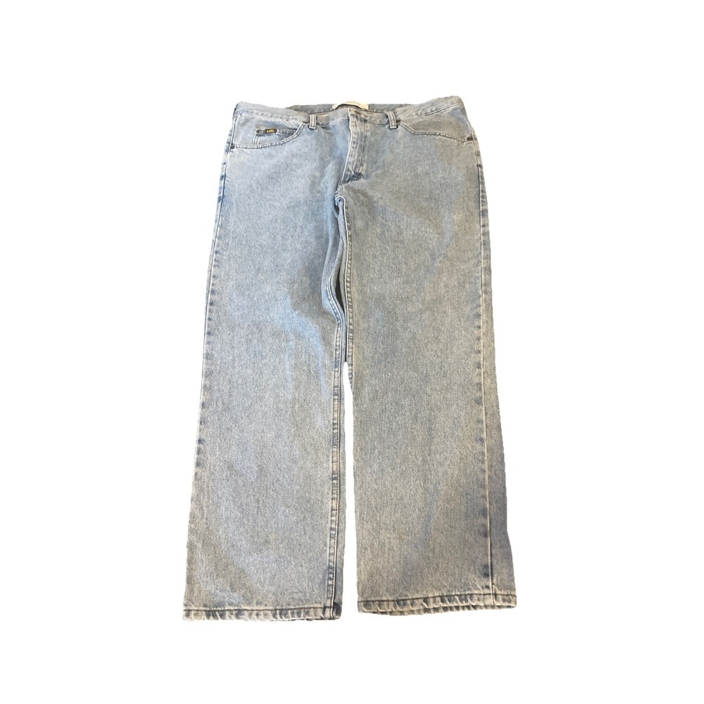 Vintage Lee Jeans Mens 42x30 Light Blue Denim‎ Regular Fit Straight Leg